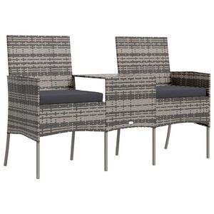 vidaXL 2m&iacute;stn&aacute; zahradn&iacute; pohovka s čajov&yacute;m stolkem polyratan antracit