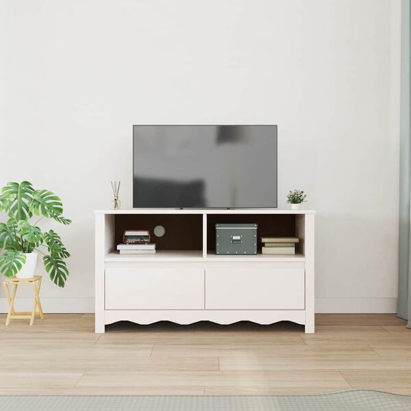 vidaXL TV skříň Drammen Bílá 99 x 43 x 55 cm Masivní borové dřevo