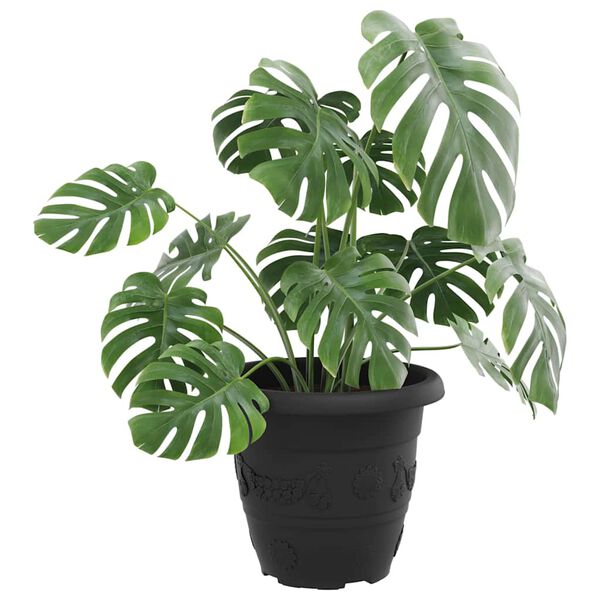 vidaXL Kulat&yacute; květin&aacute;č 6 pcs Čern&aacute; &Oslash; 26 x 21.5 cm Plast