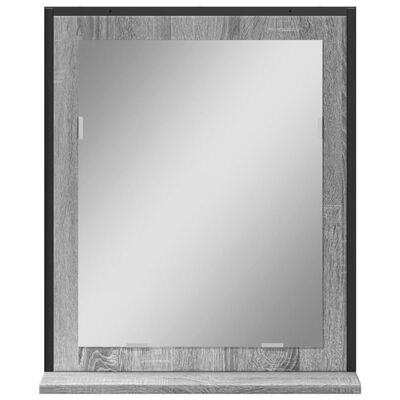 vidaXL Koupelnové zrcadlo s poličkou šedé sonoma 50x12x60 cm kompozit