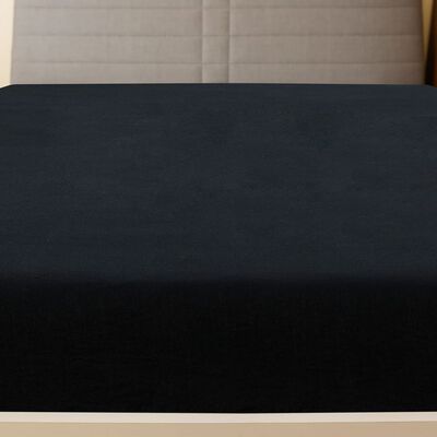 vidaXL Jersey prostěradlo černé 140x200 cm bavlna