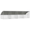 vidaXL Klec pro kuřata se 4 dv&iacute;řky 4 ks Stř&iacute;brn&aacute; 800x200x200cm