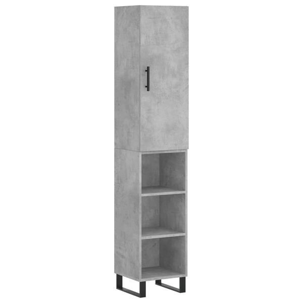 vidaXL Skř&iacute;ň highboard betonově &scaron;ed&aacute; 34,5x34x180 cm kompozitn&iacute; dřevo