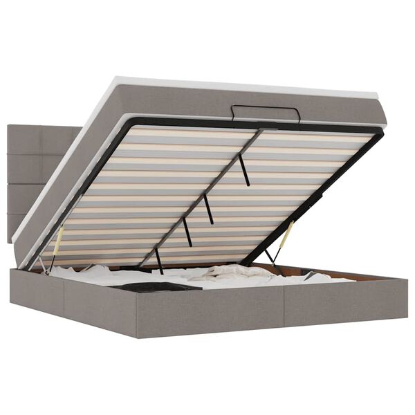 vidaXL Osmansk&yacute; r&aacute;m postele s matrac&iacute; taupe 180x200cm textil