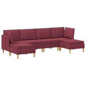 vidaXL Modul&aacute;rn&iacute; pohovka se storage 6 ks V&iacute;no Červen&eacute; Textil