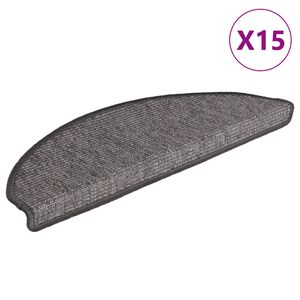vidaXL Schodov&eacute; rohože 15 ks 65 x 21 x 4 cm b&eacute;žovo-&scaron;ed&eacute;, půlkulat&eacute;, velk&eacute;