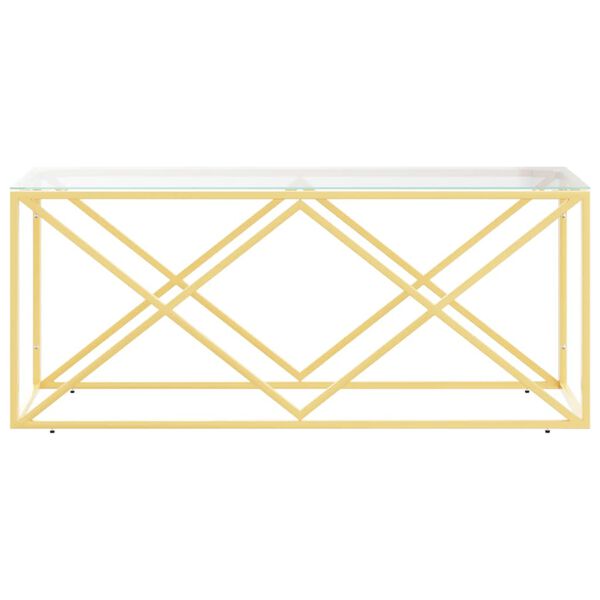 vidaXL Konferenčn&iacute; stolek 110 x 45 x 45 cm nerezov&aacute; ocel a sklo