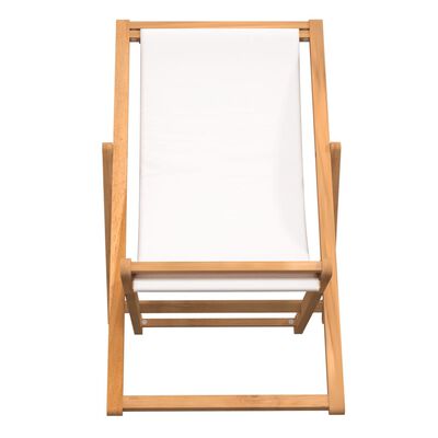 vidaXL Kempingová židle teak 56 x 105 x 96 cm krémová