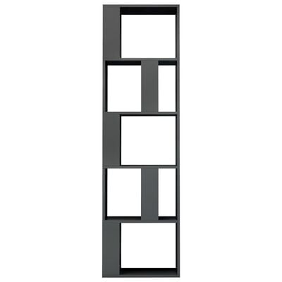 vidaXL Knihovna/zástěna šedá vysoký lesk 45 x 24 x 159 cm dřevotříska