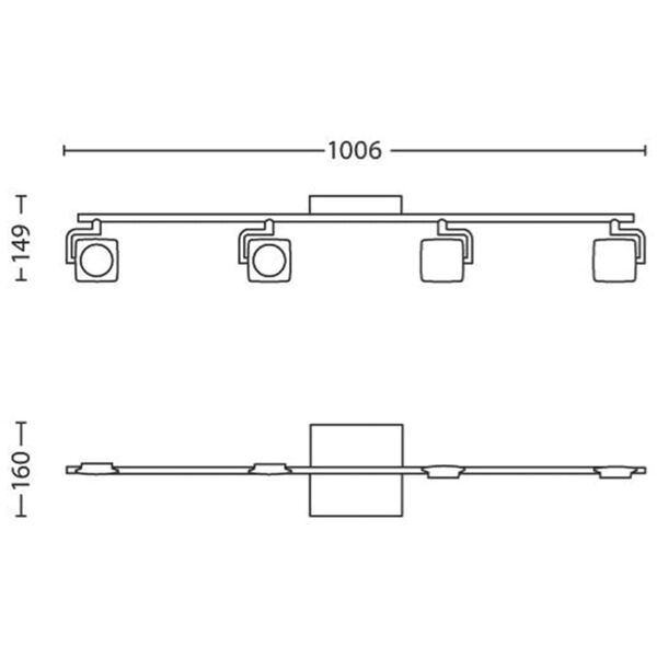Philips myLiving Stropn&iacute; sv&iacute;tidlo Millennium 4x 4,5 W b&iacute;l&eacute; 531943116