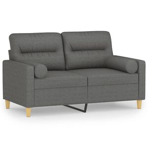 vidaXL 2m&iacute;stn&aacute; pohovka s pol&scaron;t&aacute;ři tmavě &scaron;ed&aacute; 120 cm textil