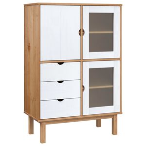 vidaXL Př&iacute;born&iacute;k OTTA hněd&yacute; a b&iacute;l&yacute; 85x43x125 cm masivn&iacute; borov&eacute; dřevo