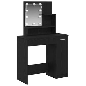 vidaXL Kosmetick&yacute; stůl Čern&yacute; dub 86,5 x 35 x 136 cm Kompozitn&iacute; dřevo