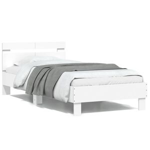 vidaXL R&aacute;m postele s čelem b&iacute;l&yacute; 100 x 200 cm kompozitn&iacute; dřevo
