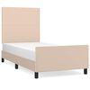vidaXL R&aacute;m postele s čelem cappuccino 90x200 cm uměl&aacute; kůže