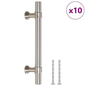 vidaXL N&aacute;bytkov&eacute; &uacute;chytky 10 ks stř&iacute;brn&eacute; 96 mm nerezov&aacute; ocel