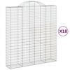 vidaXL Klenut&eacute; gabionov&eacute; ko&scaron;e 18ks 200x50x220/240cm pozinkovan&eacute; železo