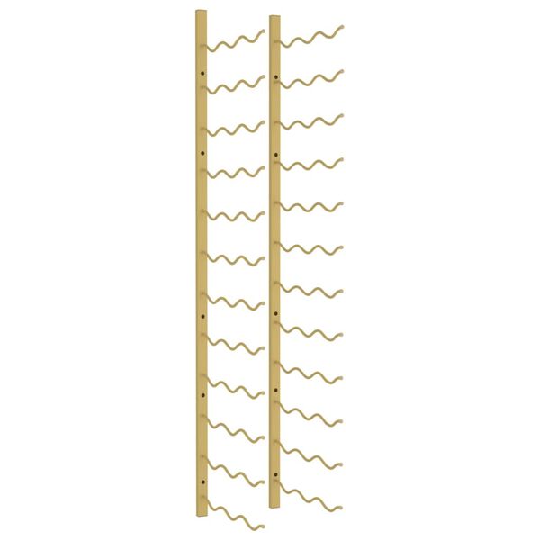 vidaXL Nástěnný stojan na víno na 36 lahví zlatý železo