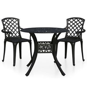 vidaXL 3d&iacute;ln&yacute; bistro set lit&yacute; hlin&iacute;k čern&yacute;