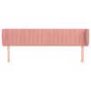 vidaXL Čelo postele typu u&scaron;&aacute;k růžov&aacute; 183x23x78/88 cm samet