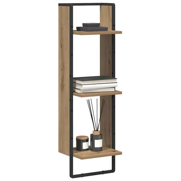 vidaXL N&aacute;stěnn&aacute; polička s polic&iacute; Artisanov&yacute; dub 30 x 25 x 100 cm