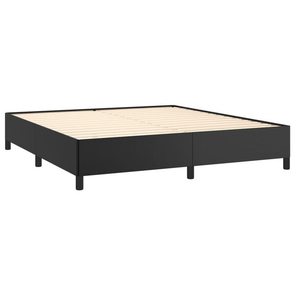vidaXL Box spring postel s matrac&iacute; čern&aacute; 180x200 cm uměl&aacute; kůže