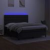 vidaXL Box spring postel s matrac&iacute; a LED čern&aacute; 180x200 cm textil