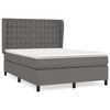 vidaXL Box spring postel s matrac&iacute; &scaron;ed&aacute; 140x200 cm uměl&aacute; kůže