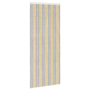 vidaXL Z&aacute;clona proti hmyzu Chenille &Scaron;ed&aacute; a b&eacute;žov&aacute; 90 x 220 cm 100% PP