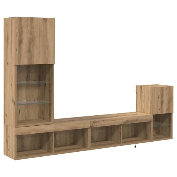 vidaXL Nábytkové stěny pro TV Nástěnný Artisanový dub kompozitní dřevo