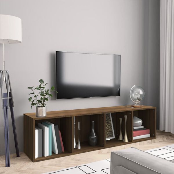 vidaXL Knihovna / TV skř&iacute;ňka hněd&yacute; dub 143x30x36 cm kompozitn&iacute; dřevo