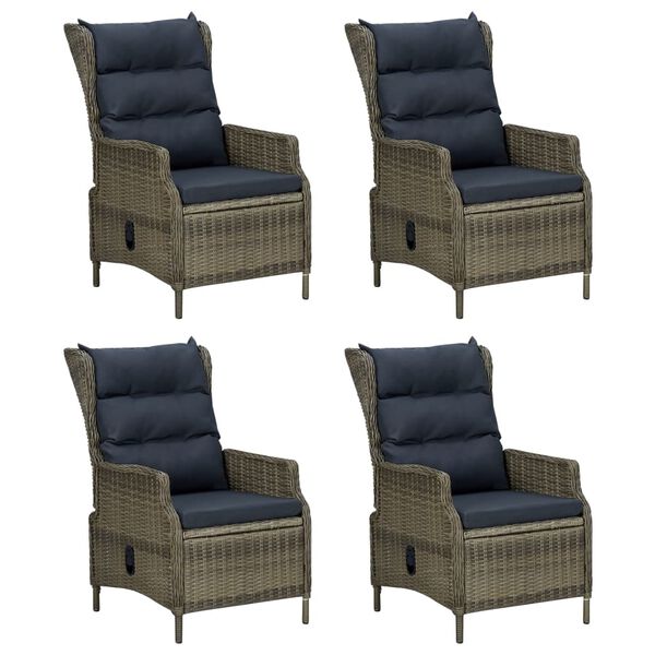 vidaXL 5d&iacute;ln&yacute; zahradn&iacute; j&iacute;deln&iacute; set s podu&scaron;kami polyratan hněd&yacute;