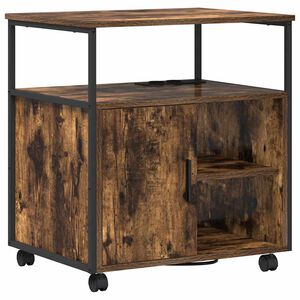 vidaXL Skř&iacute;ň s Nab&iacute;jec&iacute; Stanic&iacute; s kolem Kouřov&yacute; dub 61 x 46 x 67 cm