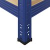 vidaXL 3 kusů 5patrov&eacute; reg&aacute;ly modr&eacute; ocel a kompozitn&iacute; dřevo