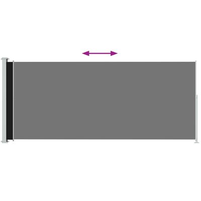 vidaXL Zatahovací boční markýza/zástěna 220 x 500 cm černá