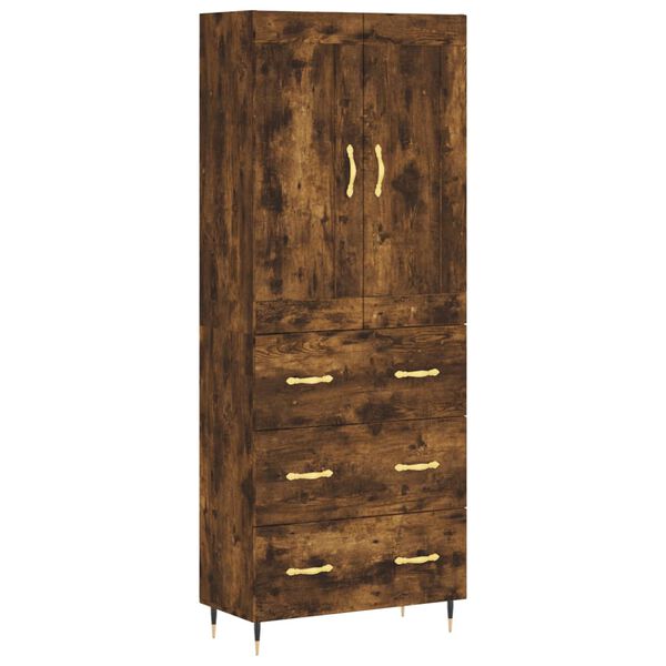 vidaXL Skř&iacute;ň highboard kouřov&yacute; dub 69,5 x 34 x 180 cm kompozitn&iacute; dřevo