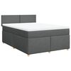 vidaXL Box spring postel s matrac&iacute; tmavě &scaron;ed&yacute; 140 x 190 cm textil