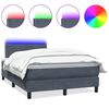 vidaXL Box spring postel s matrac&iacute; a LED tmavě &scaron;ed&aacute; 120x210 cm samet