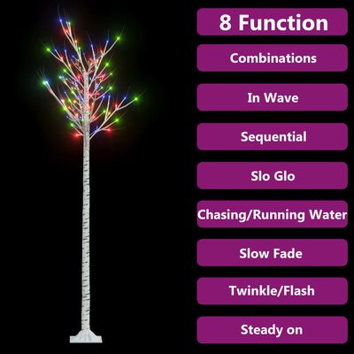 vidaXL Vánoční stromek 200 barevných LED 2,2 m vrba dovnitř i ven