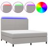 vidaXL Box spring postel s matrac&iacute; a LED světle &scaron;ed&aacute; 160x200 cm textil