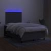 vidaXL Box spring postel s matrac&iacute; a LED tmavě &scaron;ed&aacute; 120x200 cm textil