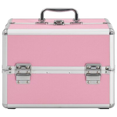vidaXL Kosmetický kufřík 22 x 30 x 21 cm růžový hliník