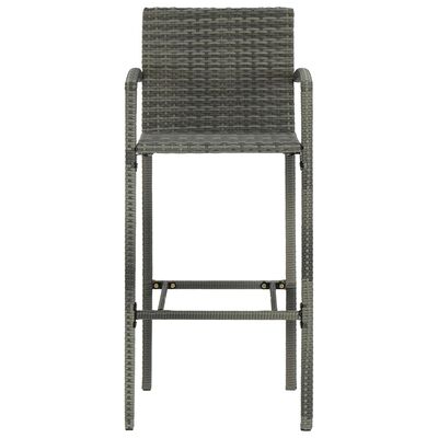 vidaXL Barové stoličky 2 ks šedé polyratan