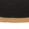 vidaXL Kusov&yacute; koberec pleten&yacute; čern&yacute; a př&iacute;rodn&iacute; 150 cm juta a bavlna