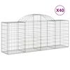 vidaXL Klenut&eacute; gabionov&eacute; ko&scaron;e 40ks 200x50x80/100 cm pozinkovan&eacute; železo