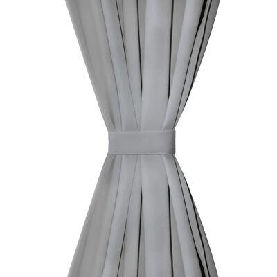vidaXL Mikrosaténové závěsy s poutky, 2 ks, 140x225 cm, šedé