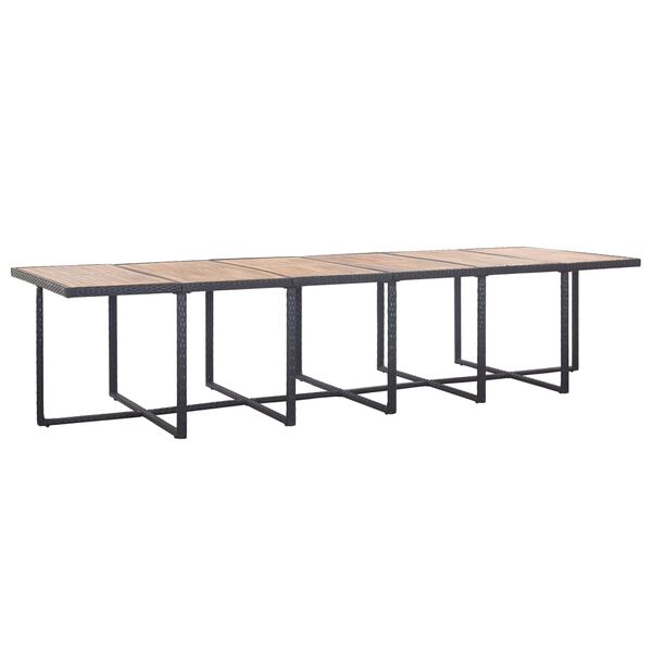 vidaXL 17d&iacute;ln&yacute; zahradn&iacute; j&iacute;deln&iacute; set s podu&scaron;kami polyratan čern&yacute;