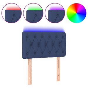 vidaXL Čelo postele s LED modr&eacute; 80 x 7 x 78/88 cm textil