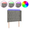vidaXL Čelo postele s LED světle &scaron;ed&eacute; 103 x 16 x 118/128 cm samet