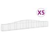 vidaXL Klenut&eacute; gabionov&eacute; ko&scaron;e 5 ks 400x30x40/60 cm pozinkovan&eacute; železo